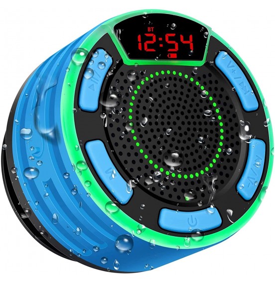 IPX7 Waterproof Speaker, BassPal Bluetooth Portable Wireless Shower Speakers with LED Display, FM Radio, Suction Cup, Light Show, TWS, Loud Stereo Sound for Pool Beach Home Party Travel Outdoors IPX7 Waterproof Speaker, BassPal Bluetooth Portable Wireless Shower Speakers with LED Display, FM Radio, Suction Cup, Light Show, TWS, Loud Stereo Sound for Pool Beach Home Party Travel Outdoors