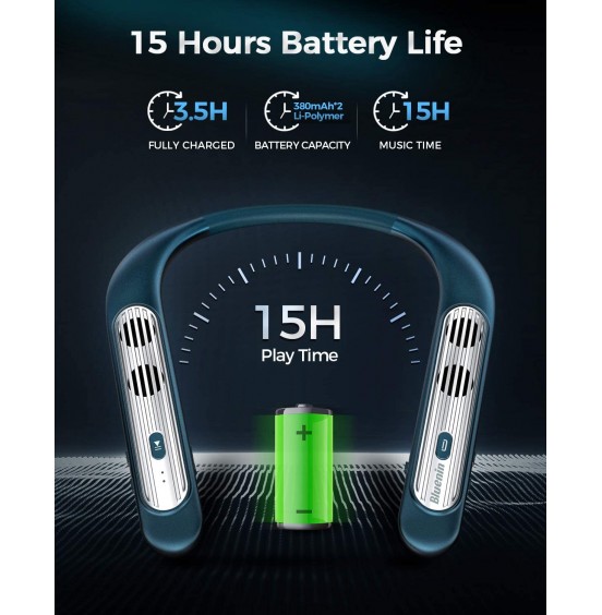 Bluetooth Speaker Bluenin Portable Bluetooth Speakers Wearable Neckband Bluetooth Speakers, Wireless Collar Speaker CVC 8.0 Noise Cancelling 3D Sound Personal Sport Speaker with Mic(Black) Bluetooth Speaker Bluenin Portable Bluetooth Speakers Wearable Neckband Bluetooth Speakers, Wireless Collar Speaker CVC 8.0 Noise Cancelling 3D Sound Personal Sport Speaker with Mic(Black)