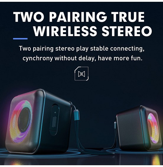 IPX7 Waterproof Portable Bluetooth Speaker, Sewowibo Wireless Bluetooth 5.1 Speaker with LED Light Show Rich Stereo Bass, Micro SD 24H Playtime, Outdoor Party Speaker TWS for Travel Beach Pool Shower IPX7 Waterproof Portable Bluetooth Speaker, Sewowibo Wireless Bluetooth 5.1 Speaker with LED Light Show Rich Stereo Bass, Micro SD 24H Playtime, Outdoor Party Speaker TWS for Travel Beach Pool Shower