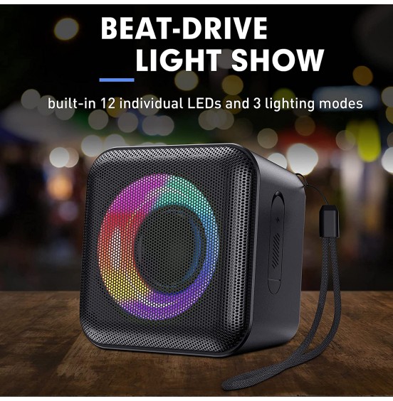 IPX7 Waterproof Portable Bluetooth Speaker, Sewowibo Wireless Bluetooth 5.1 Speaker with LED Light Show Rich Stereo Bass, Micro SD 24H Playtime, Outdoor Party Speaker TWS for Travel Beach Pool Shower IPX7 Waterproof Portable Bluetooth Speaker, Sewowibo Wireless Bluetooth 5.1 Speaker with LED Light Show Rich Stereo Bass, Micro SD 24H Playtime, Outdoor Party Speaker TWS for Travel Beach Pool Shower